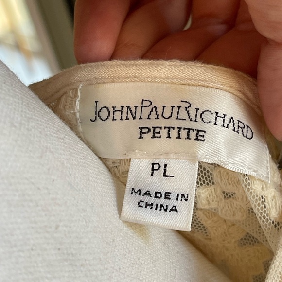 JohnPaulRichard Cream Lace Detail Blouse - Picture 3 of 5